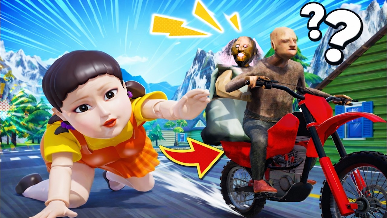 Granny vs Grandpa: Grandpa Runs from Doll Squid Game in Granny House | Funny Horror Animation