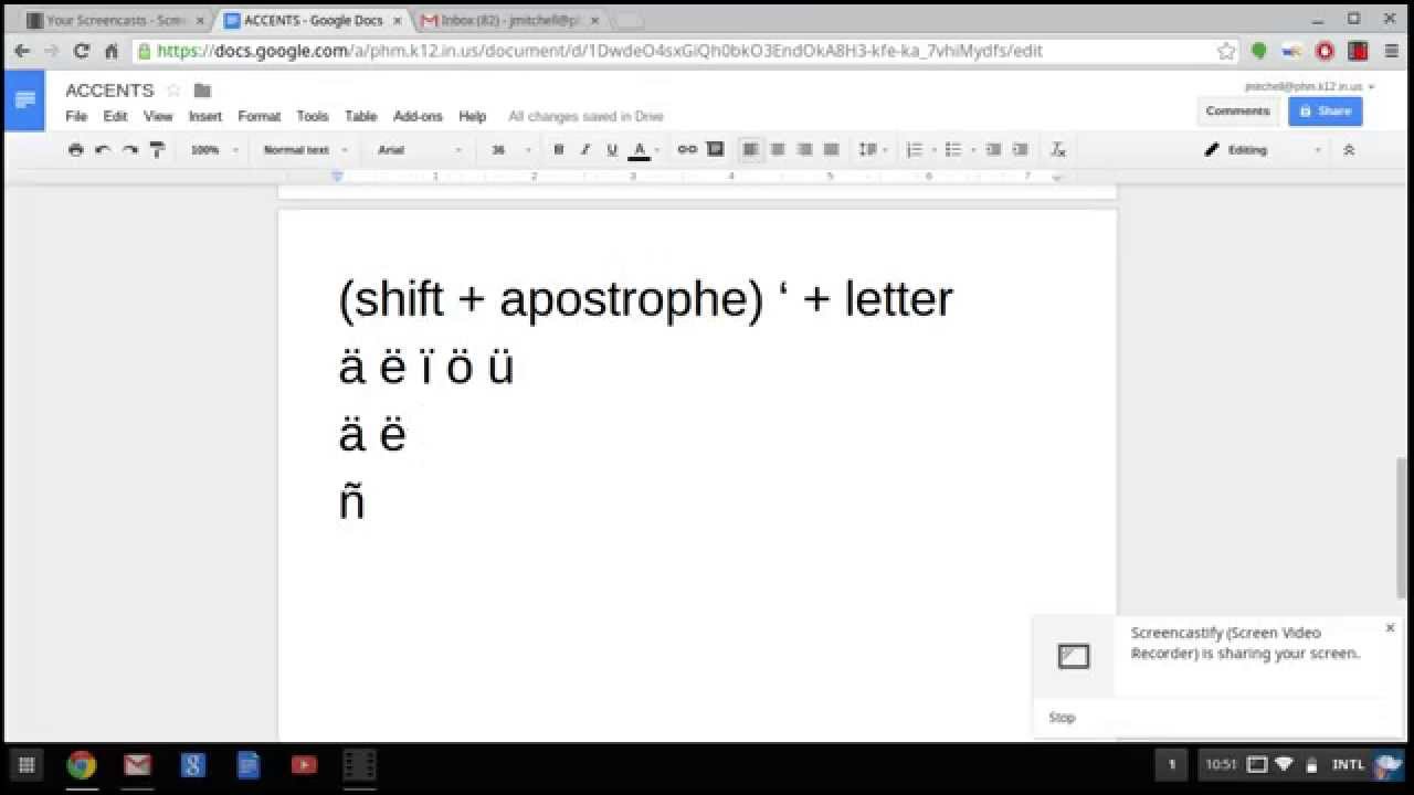 How to type accents for foreign language Chromebooks