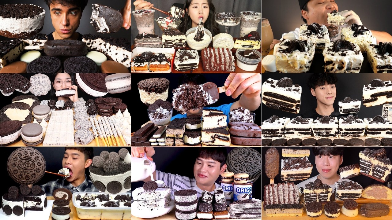 OREO EATING MUKBANG 🍫🍰 || OREO CAKE, CHOCOLATE & ICE CREAM ASMR MUKBANG ...