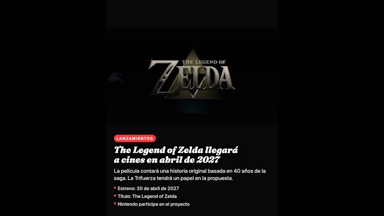 The Legend of Zelda llegará a cines en abril de 2027