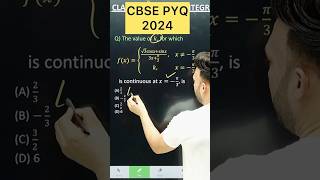 Q) The value of 𝑘, for which  𝑓(𝑥)={((√3 cos𝑥+sin𝑥)/(3𝑥+𝜋/2), 𝑥≠−𝜋/3 𝑘, 𝑥=−𝜋/3)    is