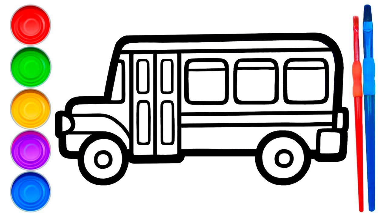 How to draw a Yellow Bus | Step by step | Drawings for Kids