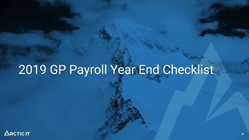 GP Year End 2019: Payroll Close