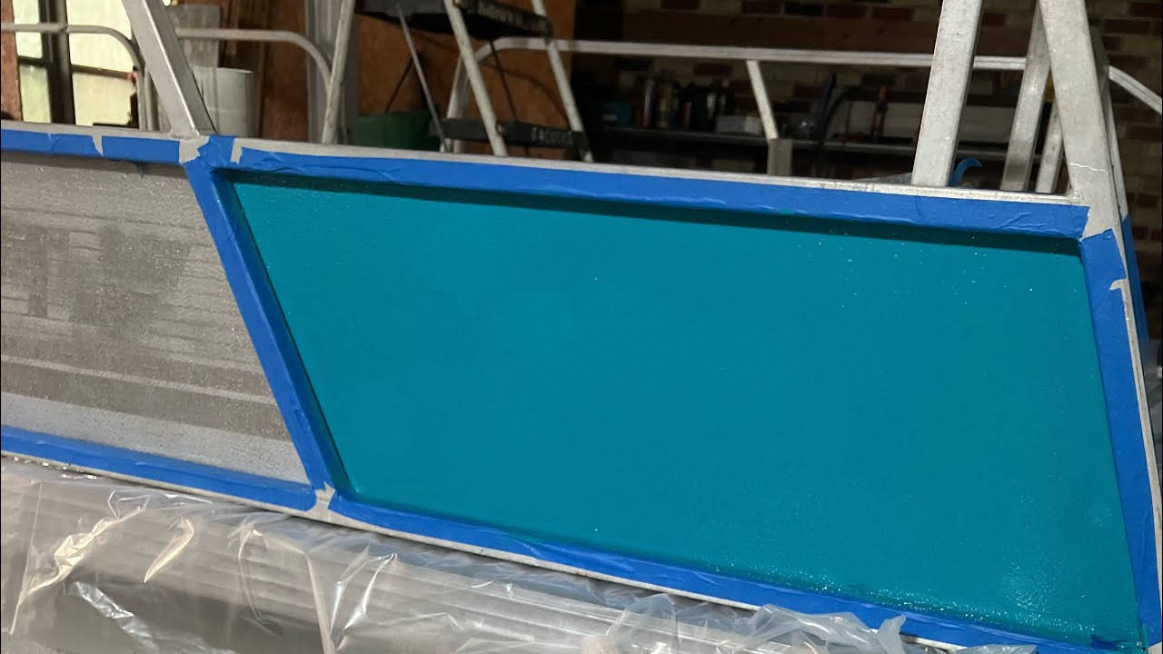 Aluminum boat painting part 1 YouTube