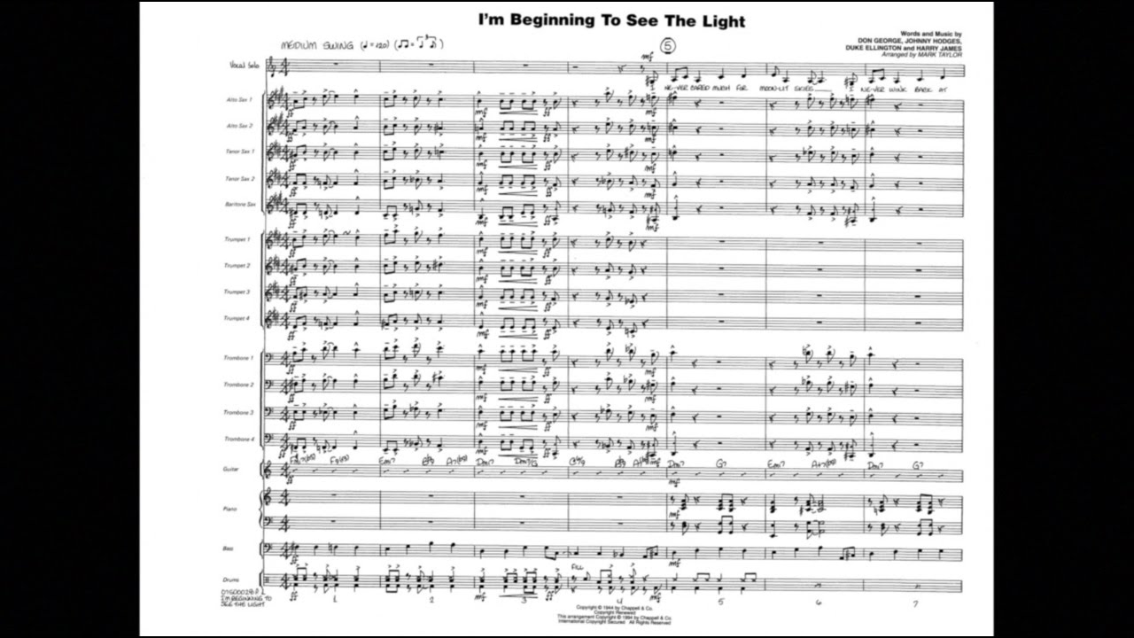 I M Beginning To See The Light By Duke Ellington Arr Mark Taylor Youtube