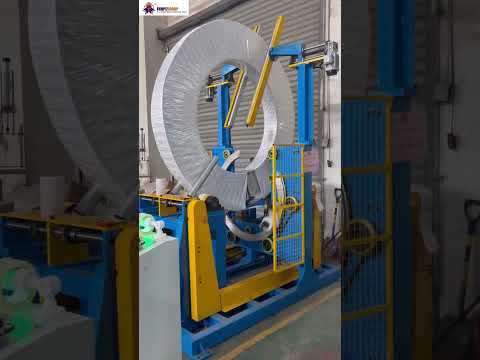 vertical stretch wrapping machine for big size coil
