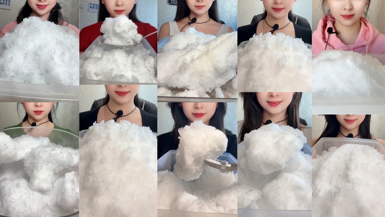 ASMR ICE EATING || HER SOLO FREEZER FROST EATING🥶SATISFYING SOFT CRUNCHY FROST BITES ASMR🧊 