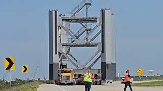 SpaceX Starbase Orbital Launch Tower 2 Section Move from Port of Brownsville 4K
