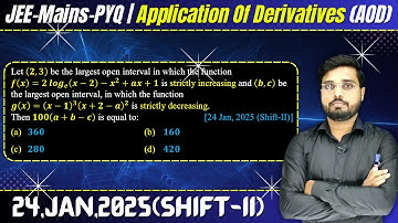 Let (2, 3) be the largest open interval in which the functionf(x) = 2 loge(x-2) - x2 + ax + 1 is str