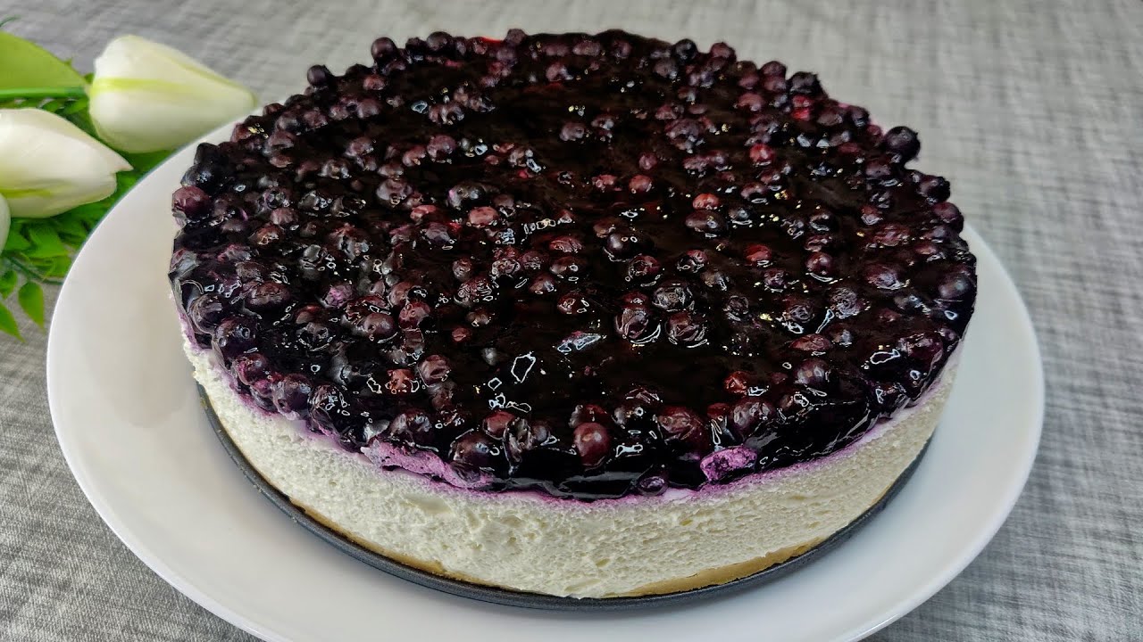 Blueberry Cheesecake - No Gelatine, No Bake, Very Delicious
