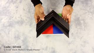 Corner Sample: Custom-made Canvas Floater Frame:1-7/16" Black Matte Floater
