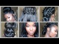 3 hairstyles| Medium length relaxed hair| April Sunny