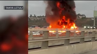 Famous One dead after semi-truck carrying almonds catches fire on SB I-805 near I-8 | NBC 7 San Diego Wealth