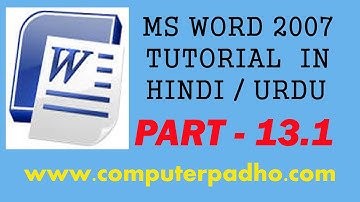 MS Word 2007 Tutorial in Hindi / Urdu (Using Break, Line Numbers, Hyphenation  Options) - 13.1