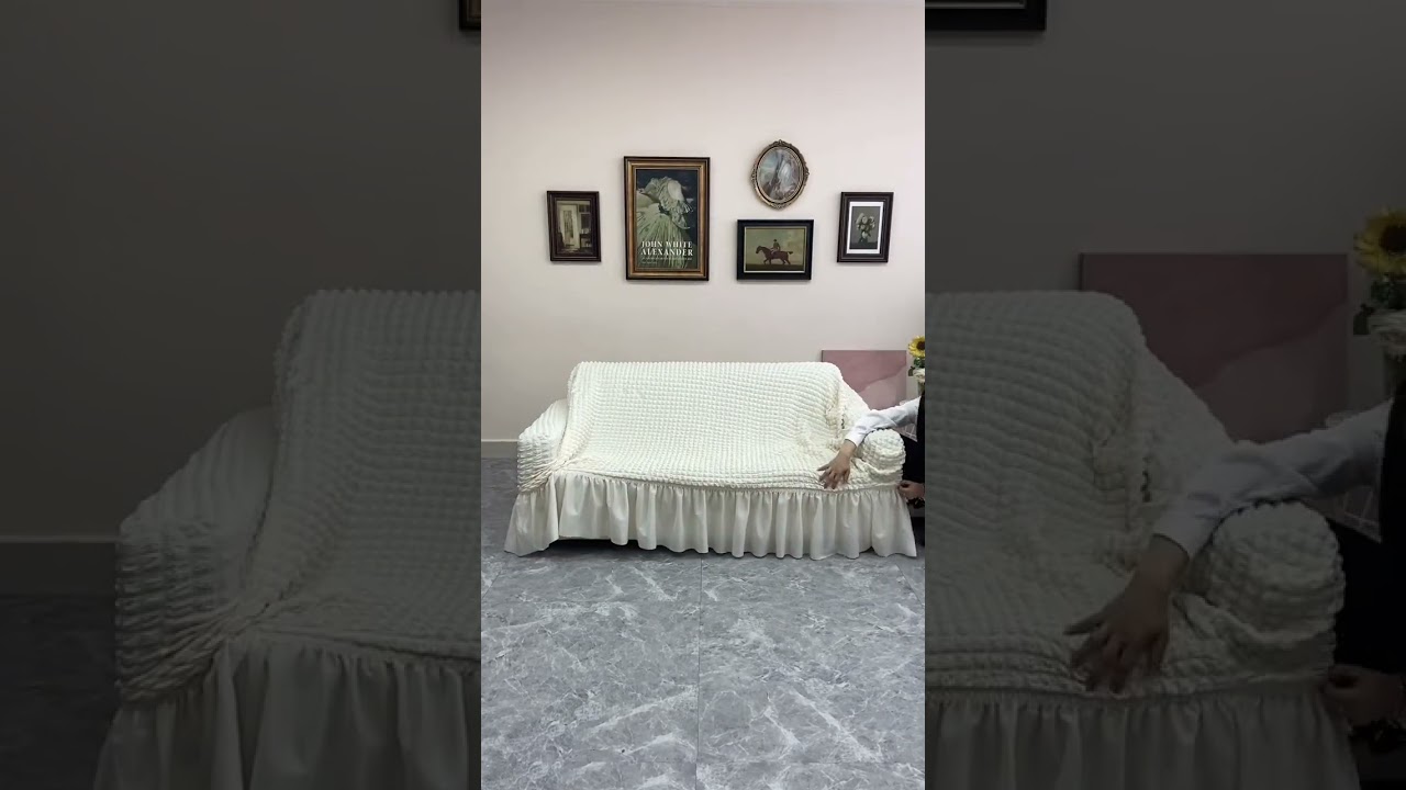 Do you want one? Seersucker Stretch Sofa Slipcover with Elastic Bottom and Skirt 1/2/3/4 seater