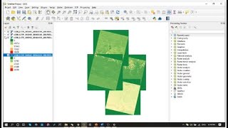 Mosaic and clipping of Landsat 8 raster images using #QGIS (without having cutline)