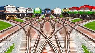 9 Indian Rail Crossing By Curved Branched 3d Gradient Railroad Tracks | train game | train simulator