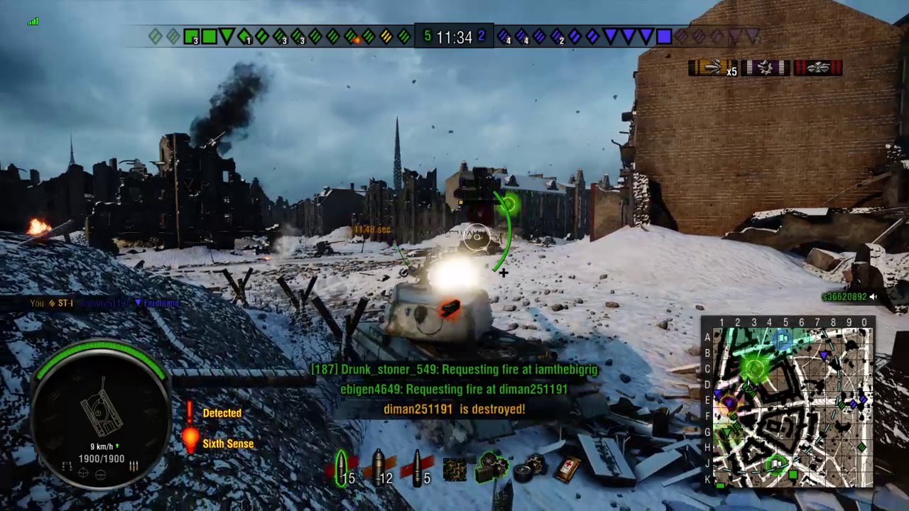 World of Tanks PS4 ST-I ruinberg winter
