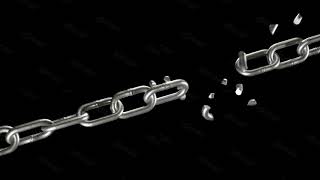 Breaking chains animation. Metal Chain is blown to pieces. Concept of regains freedom. Symbol of