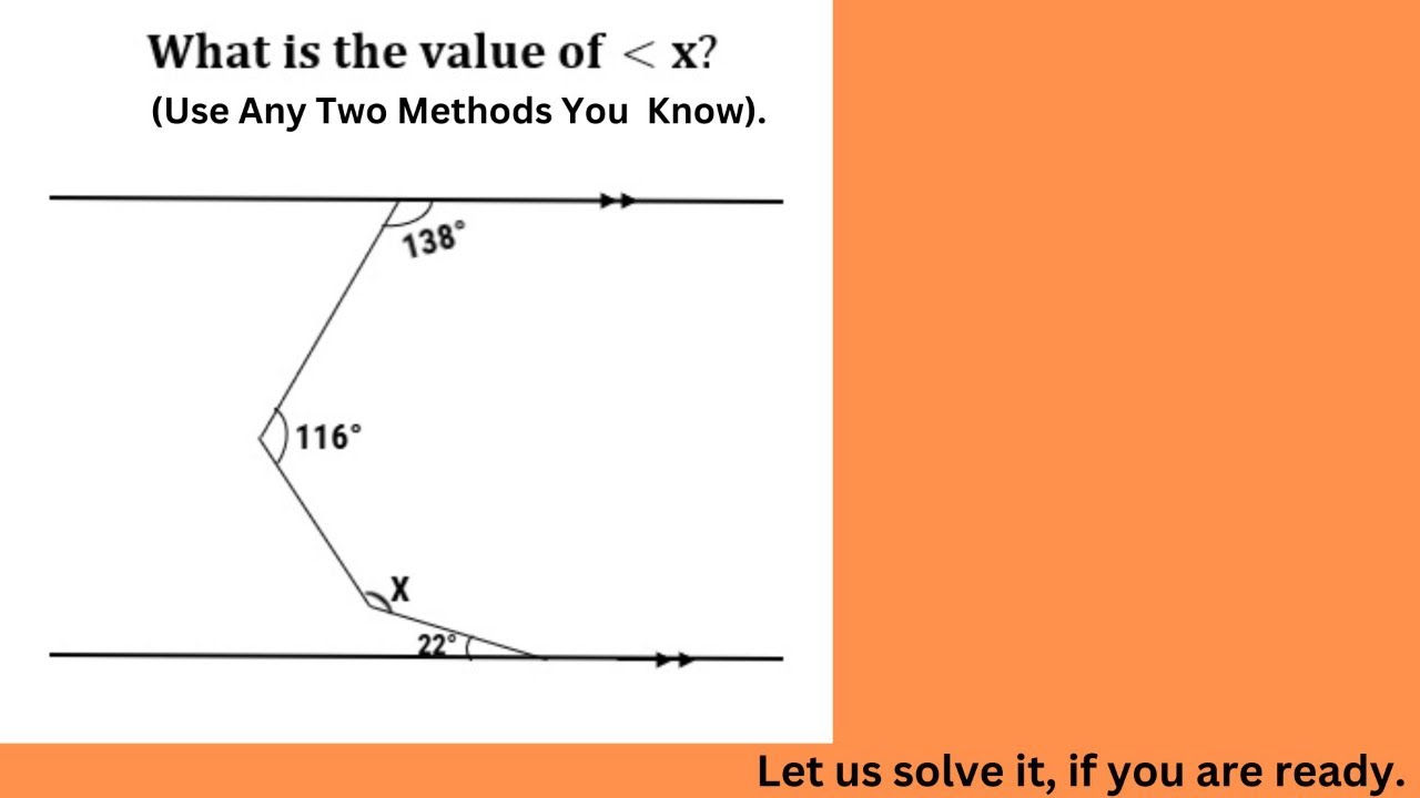 WHAT IS THE VALUE OF ANGLE X BETWEEN TWO PARALLEL LINES. - YouTube