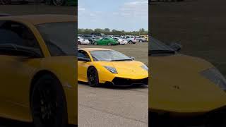 Porsche & Lamborghini leaving PistonHeads Annual service @ Bicester Heritage