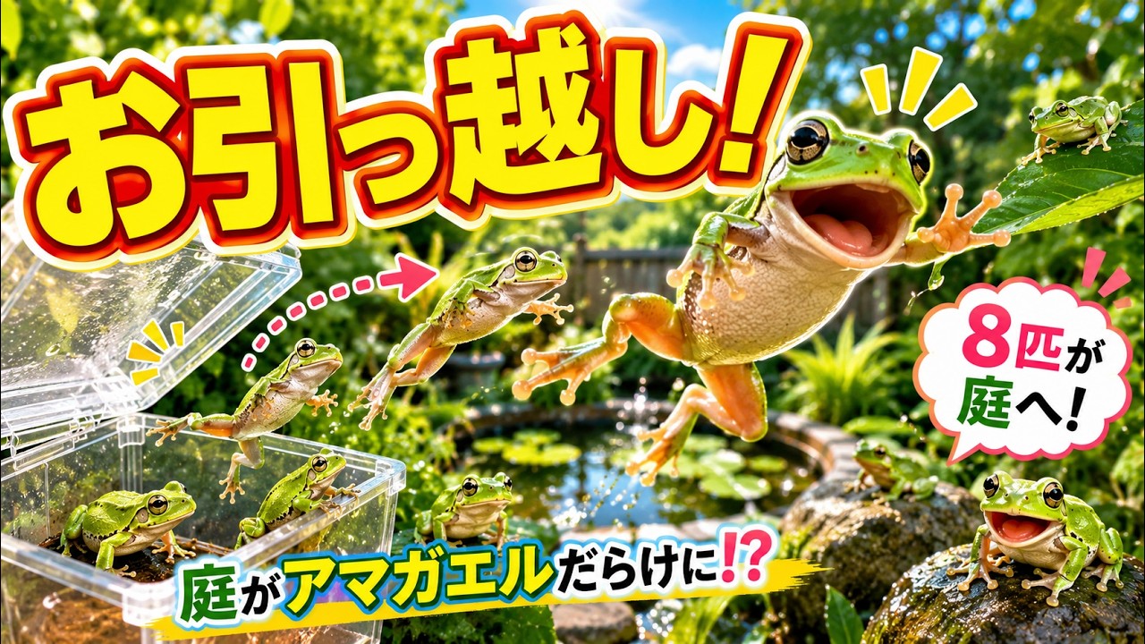 Dreaming of a garden full of tree frogs 🐸 8 frogs move into the