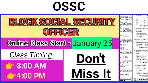 #BSSO CLASSES #BLOCK SOCIAL SECURITY OFFICER CLASSES #OSSC BSSO CLASSES
