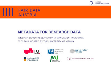 Metadata for Research Data