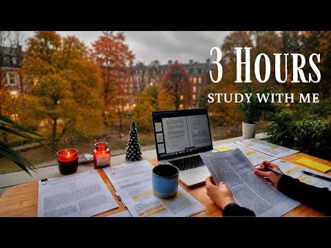 3 Hour Study With Me on a Rainy Day 🌧️ | Deep Focus, No Music, 10 Min Break, Real Sounds