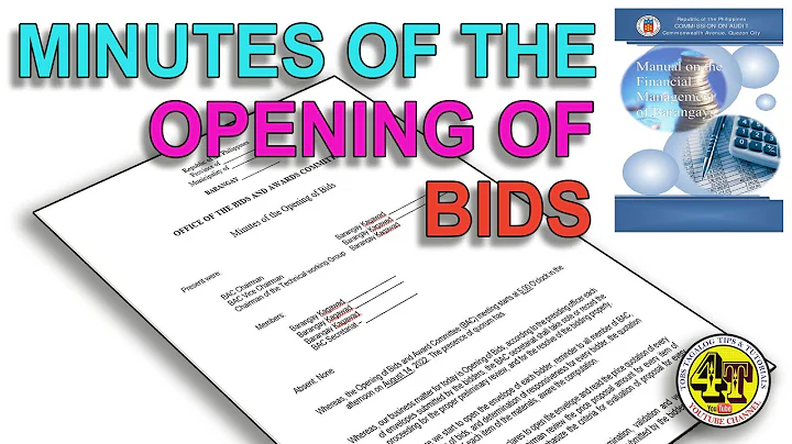 MINUTES OF THE OPENING OF THE BIDS | PROCUREMENT | BARANGAY ACCOUNTING