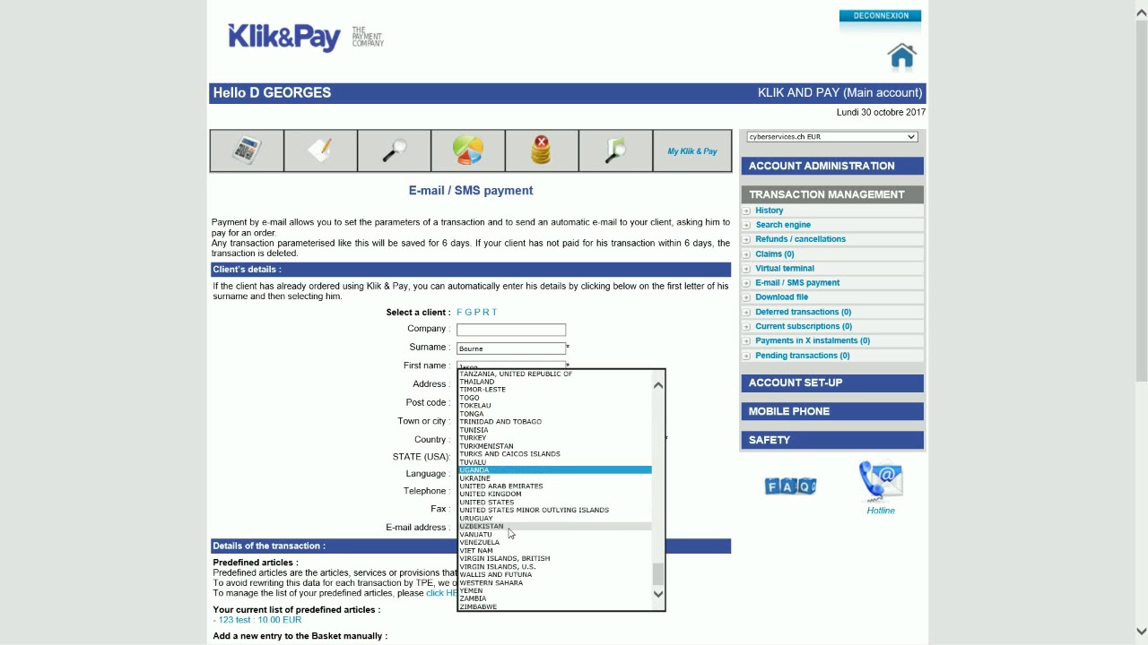 Email & SMS Payment Link - Klik & Pay - Online Payment Solution