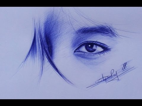 Cách vẽ mắt bằng bút bi _  How to draw eyes with ball pen_ DP Truong