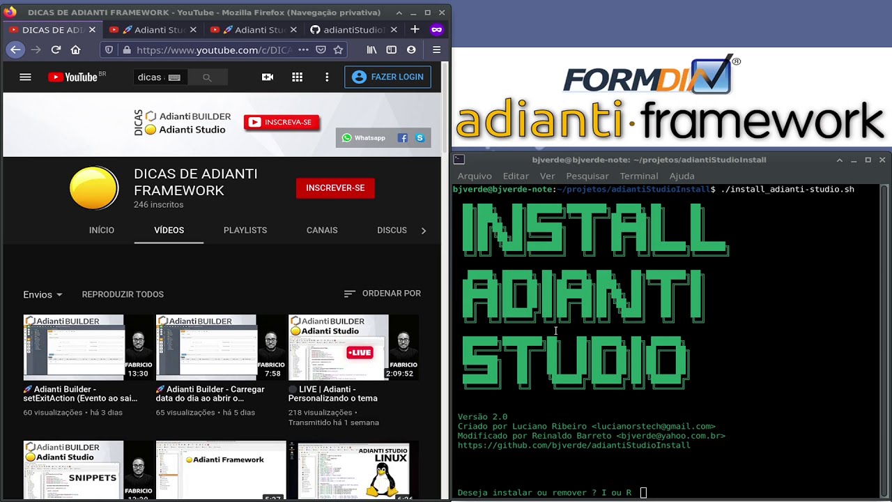 Adianti Studio, script instalação Linux