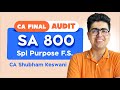 Sa 800 revision   ca final audit maynov24 exams  ca shubham keswani air 8