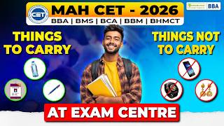 Before You Go for MAH CET - BBA/BBM/BMS/BCA/BHMCT 2026 | Must Carry Items List | Do’s & Don’ts Guide