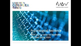 Virtual Learning Session 2 - Psychological Resilience