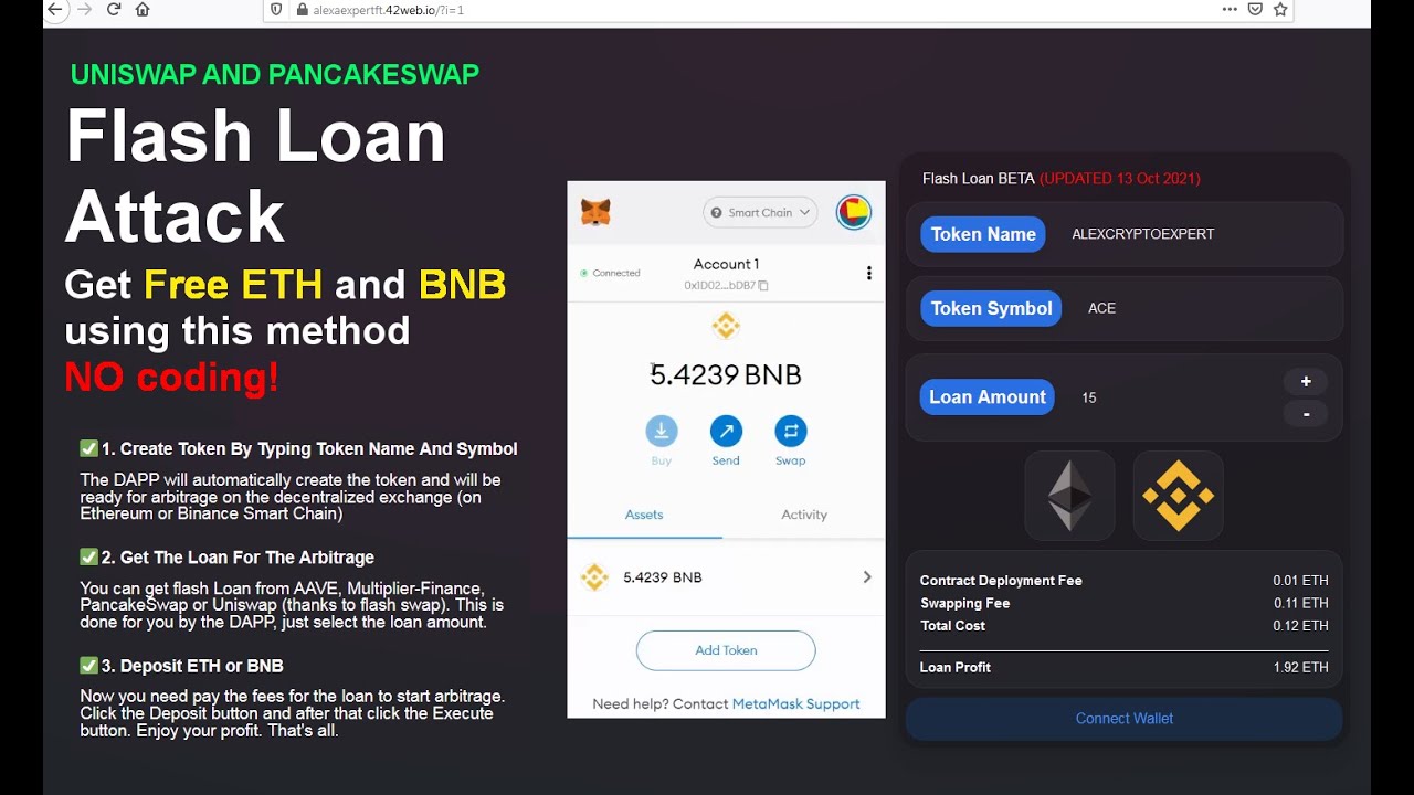 How to Earn BNB UPDATED FLASH LOAN Arbitrage Deploy With Smart