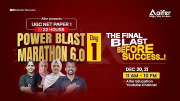 UGC NET Paper 1 Power Blast Marathon December 2025 - DAY 1| UGCNET / JRF / PhD | Aifer Education
