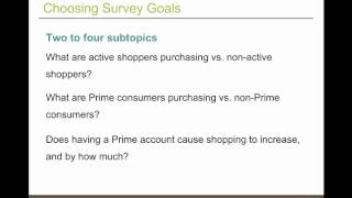 Survey Design Tutorial Part 1: Choosing a Survey Goal