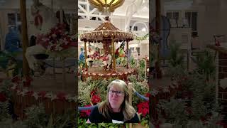 Disneys Beach Club Resort lobby in the middle of the night decorated for Christmas