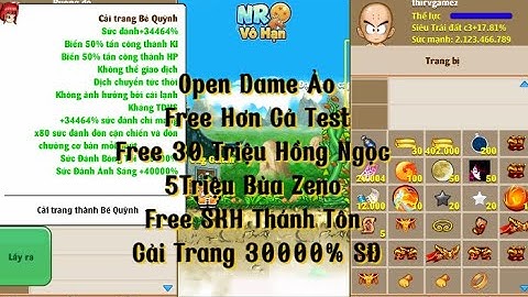 Nro Lậu Mới Nhất Nro Vô Hạn Open Test Không Có Tuổi Free SKH Thánh Tôn Cải Trang 30000% SĐ Có IOS