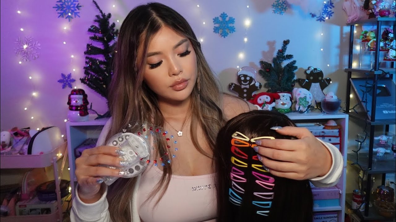 ASMR Girl In Class Plays With Your Hair ✏️✨(clipping, bedazzling, braiding, brushing) 