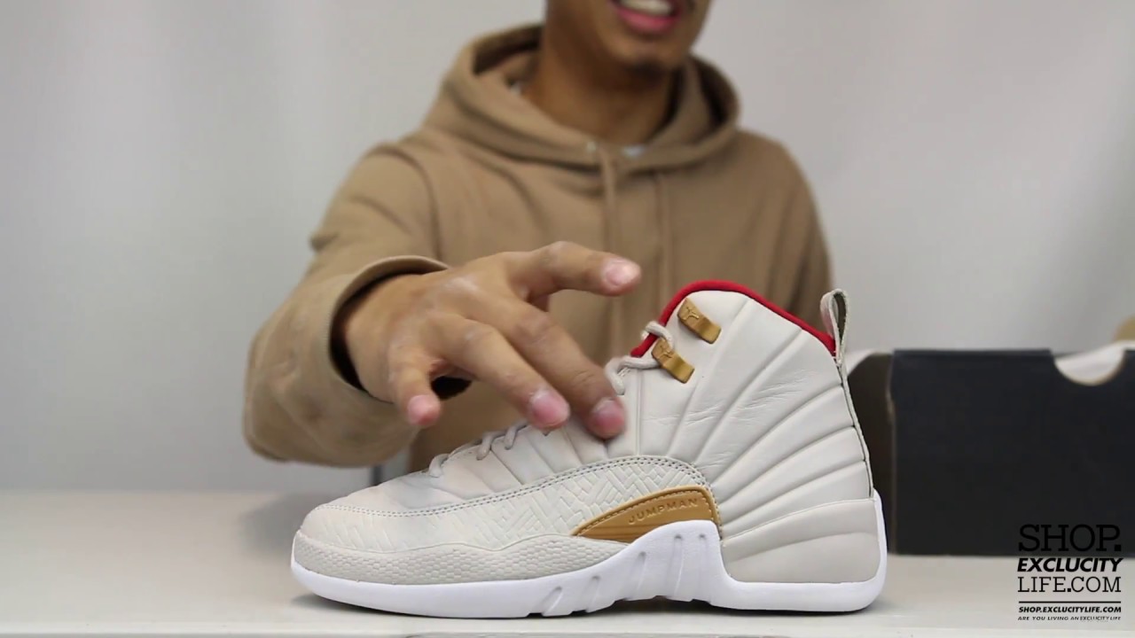 jordan 12 chinese new year on feet