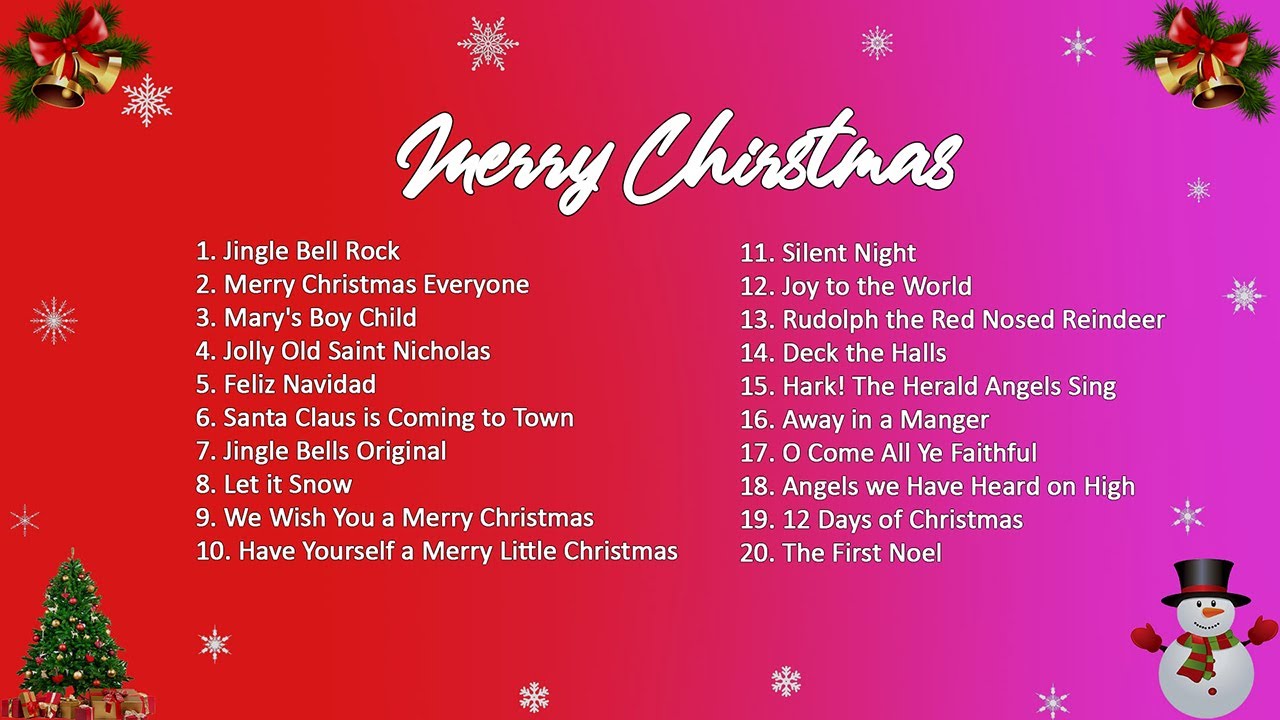 🎄 Merry Christmas Top Christmas Songs Of All Time🎅🏼Christmas Songs And Carol (Lyrics) YouTube