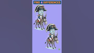 Only Geniuses Find All 4 Differences Fast!#SpotTheDifference #brainchallenge