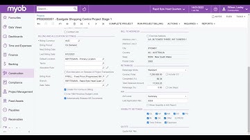 MYOB Acumatica Construction Overview