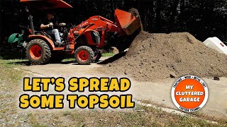 Kubota B2601 - Spreading Topsoil - MCG Video #217