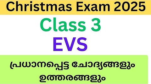 Class 3 EVS Christmas exam important questions and answers 2025| #class3 #class3evs #exam