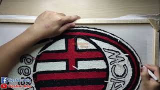 AC Milan mini rug Punch needle Rug