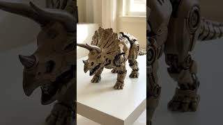 What if a small mechanical capsule could unfold into a fully articulated Triceratops? 🦕 #shorts